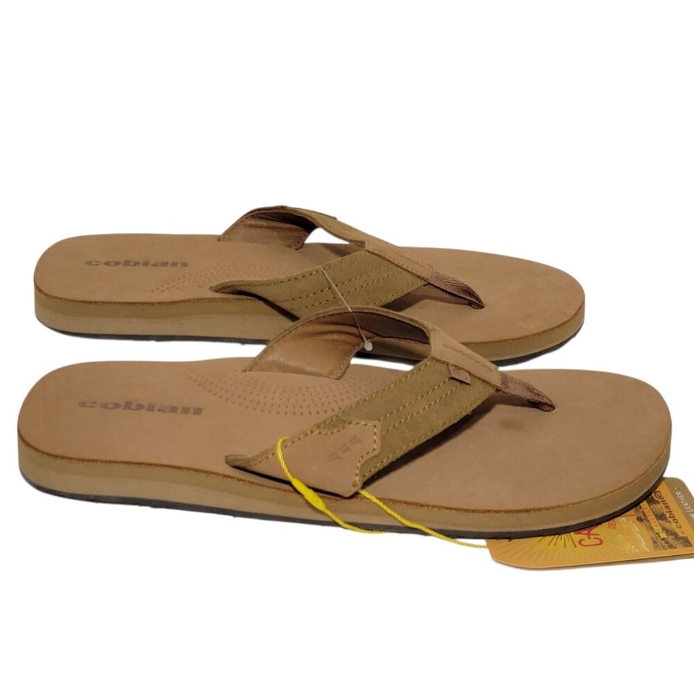 Cobian Lazo Flip Flop Sandals Men Size 11 CAMPO DEL SOL Tan Leather Arch Support - Picture 10 of 16